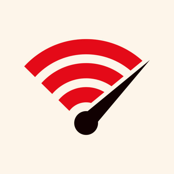 High speed wireless internet. WiFi with arrow sign.